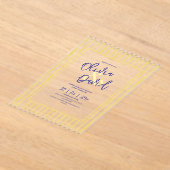 Modern Yellow Hand Written Pinstripe Italy Wedding Acryl Uitnodigingen (Laagn)