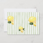 Modern Yellow Hand Written Pinstripe Italy Wedding RSVP Kaartje (Achterkant)