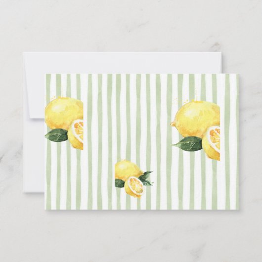 Modern Yellow Hand Written Stripe QR Code Wedding RSVP Kaartje (Achterkant)