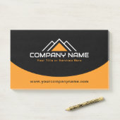 Modern Yellow House Logo Roof Construction Post-it® Notes (Op bureau)