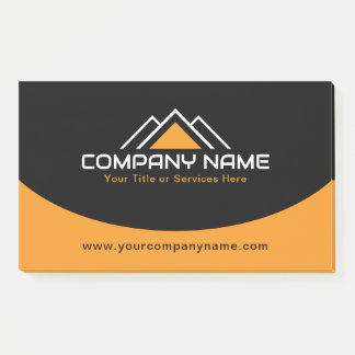 Modern Yellow House Logo Roof  Construction Post-it® Notes