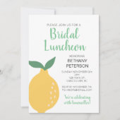 Modern Yellow Lemon Bridal Luncheon Kaart (Voorkant)