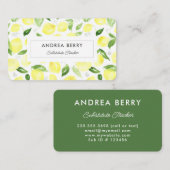 Modern Yellow Lemon Visitekaartje (Voorkant / Achterkant)