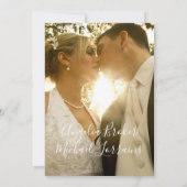 Modern Yellow Lemons & Green Foliage Weduwfoto Bedankkaart (Achterkant)