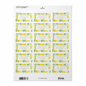 Modern Yellow Lemons Green Leaves Wedding Address Etiket (Full Sheet)
