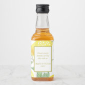 Modern Yellow Lemons Green Leaves Wedding Likeurfles Etiket (Voorkant)