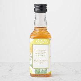 Modern Yellow Lemons Green Leaves Wedding Likeurfles Etiket