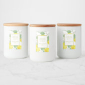 Modern Yellow Lemons Green Leaves Wedding Voedselcontainer Etiket (Flessen)