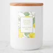 Modern Yellow Lemons Green Leaves Wedding Voedselcontainer Etiket (Voorkant)