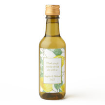 Modern Yellow Lemons Green Leaves Wedding