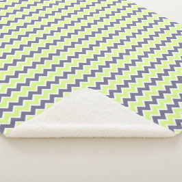 Modern Yellow Limoen Donkergrijs Chevron Sherpa Deken