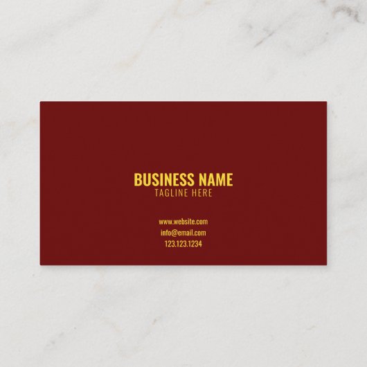 Modern Yellow & Maroon Tractor Silhouette Building Visitekaartje (Achterkant)