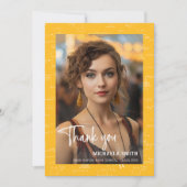 Modern Yellow Math Script Photo Graduation  Bedankkaart (Voorkant)