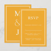 Modern Yellow Minimalism RSVP (Voorkant / Achterkant)
