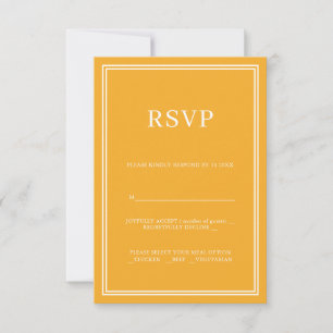 Modern Yellow Minimalism RSVP Kaartje