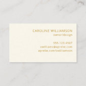 Modern Yellow Minimalist Creative Professional Visitekaartje (Achterkant)