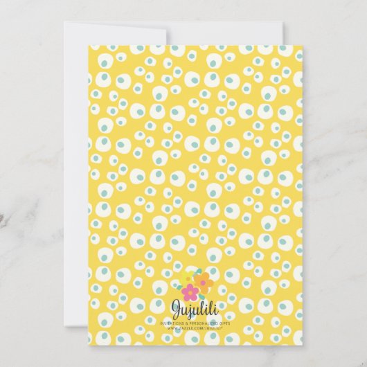 Modern Yellow Mint Gender Neutral Cute Baby shower Kaart (Achterkant)