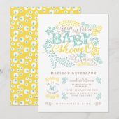 Modern Yellow Mint Gender Neutral Cute Baby shower Kaart (Voorkant / Achterkant)