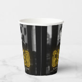 Modern Yellow Neon Afstuderen Papieren Bekers (Rechts)