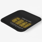 Modern Yellow Neon Afstuderen Papieren Bordje (Gebogen)