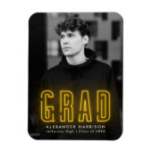Modern Yellow Neon Vertical Photo Graduation Magneet (Verticaal)