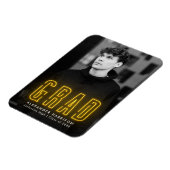 Modern Yellow Neon Vertical Photo Graduation Magneet (Linkerzijde)