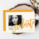 Modern Yellow Ombre Typography Photo Afstudeerder  Kaart