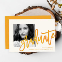 Modern Yellow Ombre Typography Photo Afstudeerder 