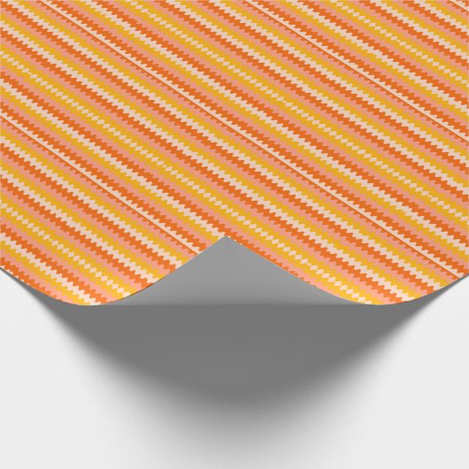 Modern Yellow, Orange & White Zig Zag Pattern Cadeaupapier (Hoek)