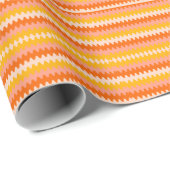 Modern Yellow, Orange & White Zig Zag Pattern Cadeaupapier (Rol Hoek)