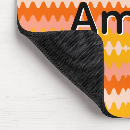 Modern Yellow, Orange & White Zig Zag Pattern Muismat (Hoek)