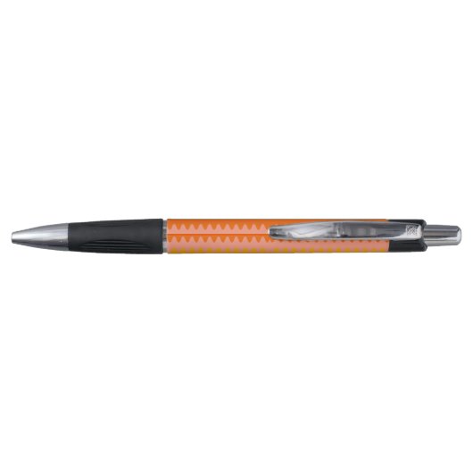 Modern Yellow, Orange & White Zig Zag Pattern Pen (Achterkant)