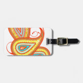 Modern Yellow Oranje Aqua Mint Paisley Gifts Bagagelabel (Voorkant horizontaal)