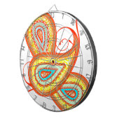 Modern Yellow Oranje Aqua Mint Paisley Gifts Dartbord (Voorkant Rechts)