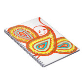 Modern Yellow Oranje Aqua Mint Paisley Gifts Notitieboek (Rechterzijde)