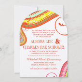 Modern Yellow Oranje Aqua Mint Paisley Wedding Kaart (Voorkant)
