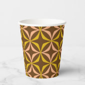 Modern Yellow Pattern Retro Typography Wedding Papieren Bekers (Voorkant)