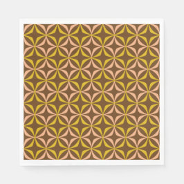 Modern Yellow Pattern Retro Typography Wedding Servet