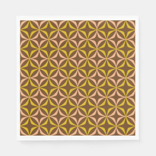 Modern Yellow Pattern Retro Typography Wedding Servet