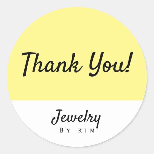 Modern Yellow Personal Merkgoed Ronde Sticker (Voorkant)