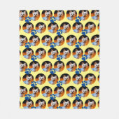 Modern Yellow Pet Photo Paw Print Pattern Cute Fleece Deken (Voorkant)