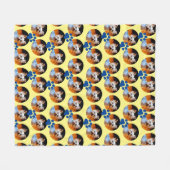 Modern Yellow Pet Photo Paw Print Pattern Cute Fleece Deken (Voorkant (Horizontaal))