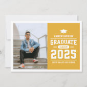 Modern Yellow Photo Afstuderen Aankondiging (Voorkant)