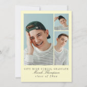 Modern Yellow Photo Graduation Party Kaart (Achterkant)
