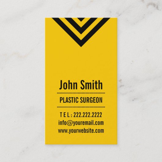Modern Yellow Plastic chirurg Visitekaartje (Voorkant)