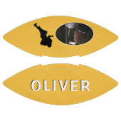 Modern Yellow Player Silhouette en Name Photo American Football (Panelen)