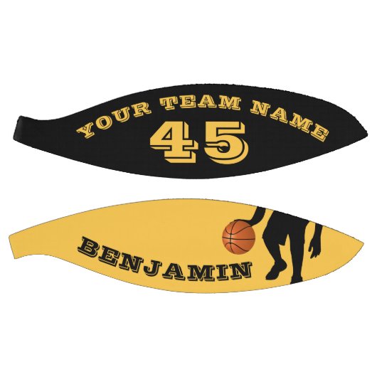 Modern Yellow Player Team Name Number Basketbal (Panelen)