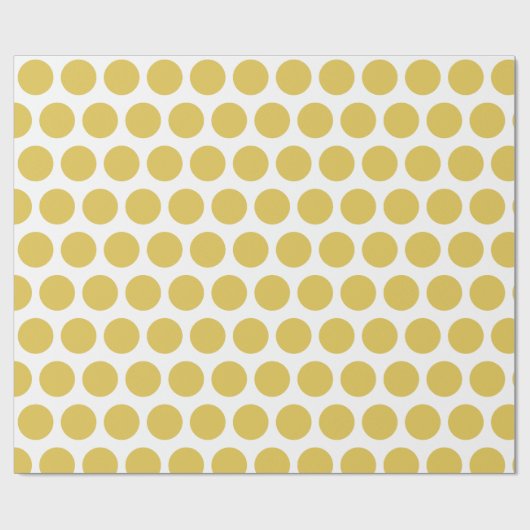 Modern Yellow Polka Dots kerst Cadeaupapier (Vlak)