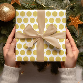 Modern Yellow Polka Dots kerst Cadeaupapier