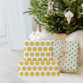 Modern Yellow Polka Dots kerst Cadeaupapier